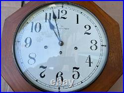 Vtg Hamilton Westminster Chime Head Master Regulator Wall Clock Works Great