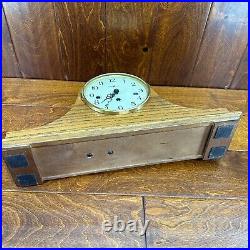 Vtg Howard Miller West Germany Mantle Chime Clock 340-020 2 JEWEL With Key Works