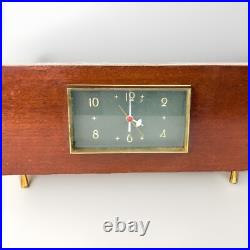 Vtg MCM SESSIONS 2C Westminster Chime Electric Mantle Clock Brass Cone Feet