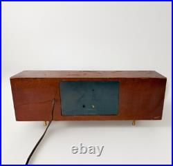 Vtg MCM SESSIONS 2C Westminster Chime Electric Mantle Clock Brass Cone Feet