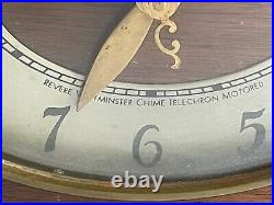 Vtg Revere Westminster Chime Mantel Clock Electric Telechron Motored Shelf Works