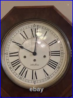Vtg SETH THOMAS Octagon Wall Clock Westminster Chime 3 Windup With Key Pendulum