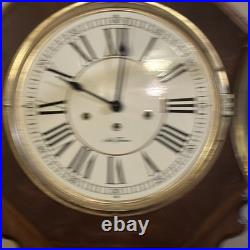 Vtg SETH THOMAS Octagon Wall Clock Westminster Chime 3 Windup With Key Pendulum
