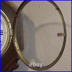 Vtg SETH THOMAS Octagon Wall Clock Westminster Chime 3 Windup With Key Pendulum