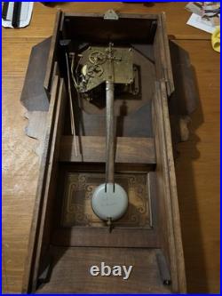 Vtg SETH THOMAS Octagon Wall Clock Westminster Chime 3 Windup With Key Pendulum