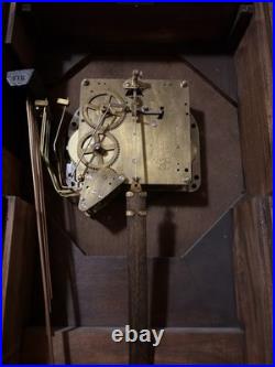 Vtg SETH THOMAS Octagon Wall Clock Westminster Chime 3 Windup With Key Pendulum