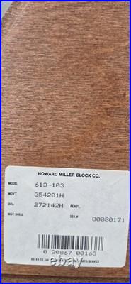 Vtg Working Howard Miller 613-103 Westminster Chime Oak Mantle Clock FREEUSHIP