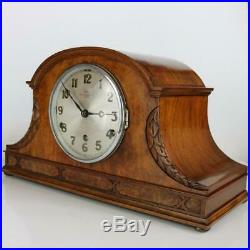 WALNUT MANTEL CLOCK with WHITTINGTON & WESTMINSTER DUAL CHIMES gorgeous case