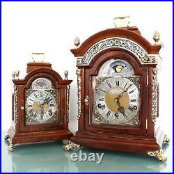 WARMINK Mantel TOP Clock XL Vintage TRIPLE CHIME Moonphase! 7 Jewels GLOSS Dutch