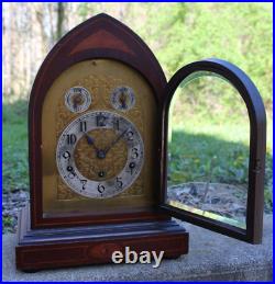 WESTMINSTER mantel clock ANTIQUE Kienzle Germany CATHEDRAL large & deep