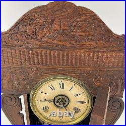 WM L Gilbert Clock Co. General No. 133 Wood Chimes Keys Working Excellent
