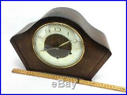 WOODEN MANTEL CLOCK SMITHS 8 Day WESTMINSTER CHIME KEY WINDER