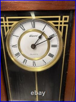 WORKING CHIME Alaron Oak Wood Wall Pendulum Clock Westminster Quartz