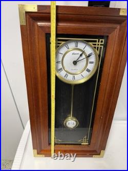 WORKING CHIME Alaron Oak Wood Wall Pendulum Clock Westminster Quartz