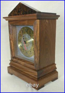 Walnut Bracket Clock / Mantel Clock / With Chimes / Handmade