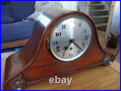 Walnut Westminster Chime Mantle Clock c. 1930 in Asian Style Case