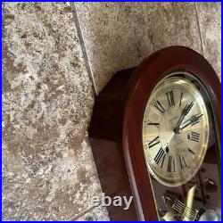 Waltham 31 Day Chime Wall Clock Cherry Wood Case(KEY WOUND)