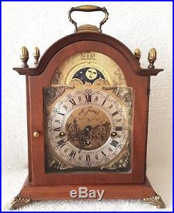 Warmink Mantel Clock Dutch Westminster Chimes Vintage Silent Mode 8 Day Key 36cm