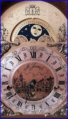 Warmink Mantel Clock Dutch Westminster Chimes Vintage Silent Mode 8 Day Key 36cm