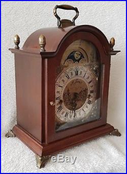 Warmink Mantel Clock Dutch Westminster Chimes Vintage Silent Mode 8 Day Key 36cm