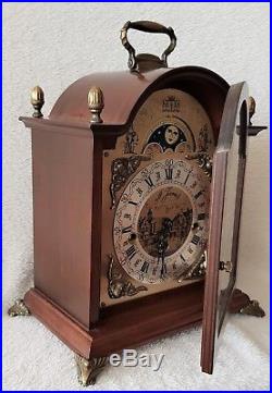 Warmink Mantel Clock Dutch Westminster Chimes Vintage Silent Mode 8 Day Key 36cm