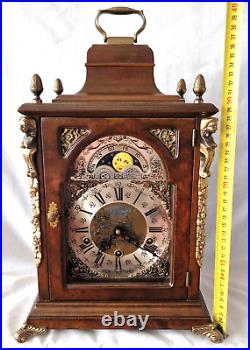 Warmink Westminster Bracket Clock 15.74 Inch Shelf Mantel Clock Dutch Moonphase