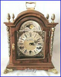 Warmink Westminster Clock 8 Day Burl Wood Moonphase Quarter Chime Mint Condition