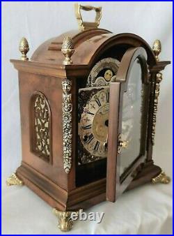 Warmink Westminster Clock 8 Day Burl Wood Moonphase Quarter Chime Mint Condition