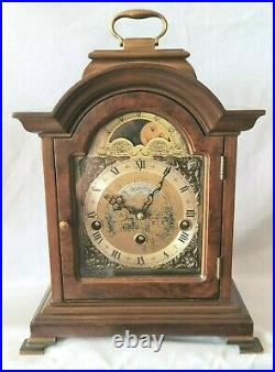 Warmink Westminster Clock 8 Day Burl Wood Moonphase Quarter Chime Silent Switch