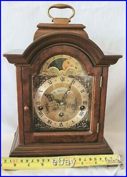 Warmink Westminster Clock 8 Day Burl Wood Moonphase Quarter Chime Silent Switch