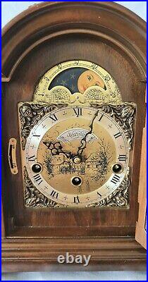 Warmink Westminster Clock 8 Day Burl Wood Moonphase Quarter Chime Silent Switch