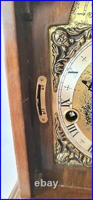 Warmink Westminster Clock 8 Day Burl Wood Moonphase Quarter Chime Silent Switch