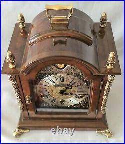 Warmink Westminster Clock Dutch 8 Day Burl Wood Moonphase Quarter Chime Mint