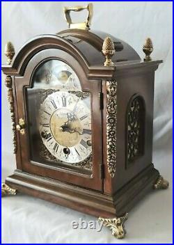 Warmink Westminster Clock Dutch 8 Day Burl Wood Moonphase Quarter Chime Mint