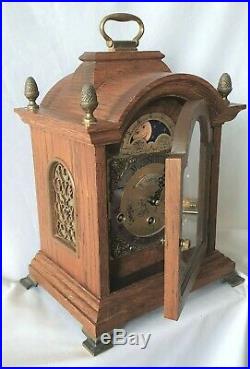Warmink Westminster Clock Dutch 8 Day Key Wind Moon Dial, Silent Option Vintage