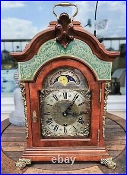 Warmink Westminster Clock Mantel Shelf Dutch Clock Rare Green Band Moon Dial