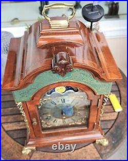 Warmink Westminster Clock Mantel Shelf Dutch Clock Rare Green Band Moon Dial