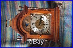 Warmink Wuba Mantel Shelf Westminster Chime Clock oak Wood MoonphaseDutch