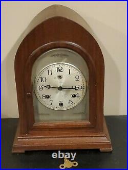 Waterbury 8 day westminster chime mantel clock 5 rods, quarter hour chime, RARE