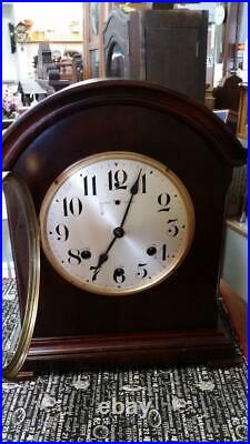 Waterbury Mahogany Westminster Chime Mantel Clock