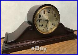 Waterbury Tambour Style Westminster Chime Mantle Table Clock Piggyback Movement
