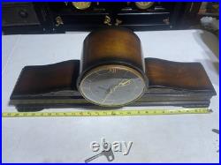 Westminster Art Deco Design Chiming Mantel Clock From Germany Big Face 2-tone