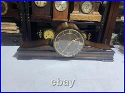Westminster Art Deco Design Chiming Mantel Clock From Germany Big Face 2-tone