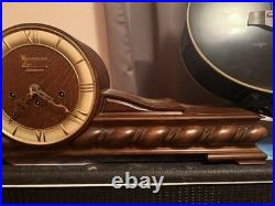 Westminster Be Schwebegang Mantel Clock Mechanical Movement Wood Brown Chimes