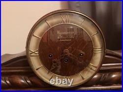 Westminster Be Schwebegang Mantel Clock Mechanical Movement Wood Brown Chimes
