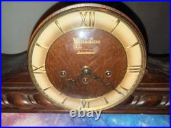 Westminster Be Schwebegang Mantel Clock Mechanical Movement Wood Brown Chimes