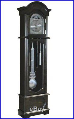 Westminster Chime 6' Tall Espresso Grandfather Clock Nickel Swinging Pendulum
