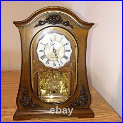 Westminster Chime Clock Rhythm WoodwithSwarovski Elements Glass Retro Design VTG