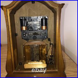 Westminster Chime Clock Rhythm WoodwithSwarovski Elements Glass Retro Design VTG