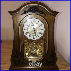 Westminster Chime Clock Rhythm WoodwithSwarovski Elements Glass Retro Design VTG